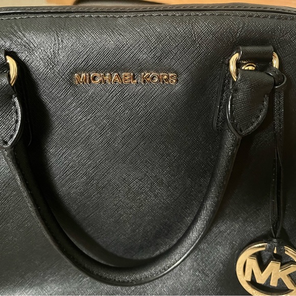 Michael Kors jet set satchel black saffiano leather crossbody bag - Picture 3 of 10